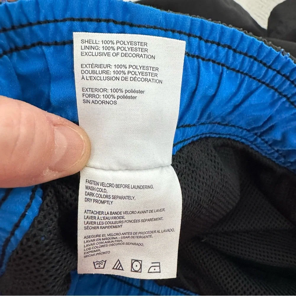 Speedo Swim Trunks Mens Medium Black Blue Water‎ Shorts Net Swimming Pool Adult